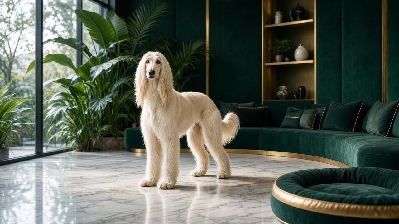 Afghan hound in the Pettcove lounge
